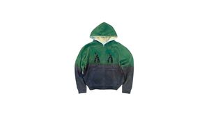 Sudadera con capucha y cremallera degradado morado tie-dye con logo de pedrería, de felpa lavada, mezcla de algodón y felpa, oversize con hombros caídos - Product Image 5