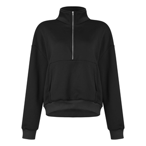 Best-Selling Custom Turtleneck Zipper-Up Regular <b>Sweatshirt</b> <b>Women</b> Pakistan's Streetwear Style Winter Printed Front Quick Dry - Product Image 4