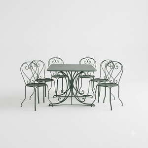 Wholesale Custom Wrought Iron Mediterranean Design Eco-Friendly <b>Garden</b> Furniture Set <b>4</b> Seater Patio Dining <b>Table</b> <b>Chairs</b> Outdoor - Product Image 3