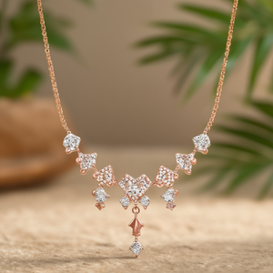 Rose Gold Plated 1 Gram Gold Necklace Classic American Diamond Finish - Product Image 1
