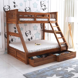 Meubles de chambre à coucher, cadre de lit en bois, lit superposé convertible pour enfants, lit double sur lit simple avec lit gigogne - Product Image 6