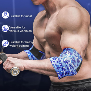 Protège-coudes Strongman sur mesure pour haltérophilie, squats, presse, entraînement de force – Coton et matériaux élastiques mélangés – Soutien de coude fitness - Product Image 4