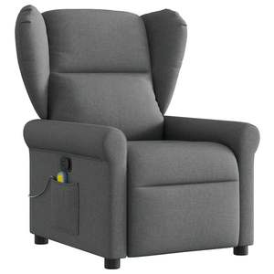 Fauteuil inclinable de massage en tissu gris foncé - Product Image 2