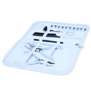 Kit de Herramientas Comerciales para Extensiones de Cabello Blanco con Alicates Aplicadores de Microperlas, Herramienta de Gancho de Bucle y Juego de Dedillos Profesionales para Separación - Product Image 1