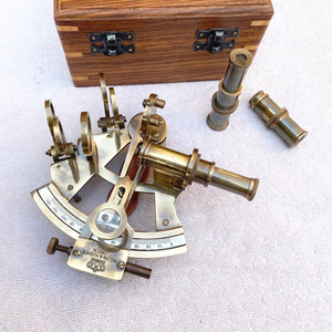 Sextante de Latón Vintage con Telescopio, Caja de Madera, Instrumento de Navegación Náutica, Herramienta de Navegación Marítima, Decoración Coleccionable - Product Image 3