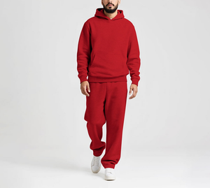 Ensemble de survêtement pour homme, 2 pièces, décontracté, sweat-shirt et pantalon de survêtement unis, taille ample, streetwear unisexe, tenue de sport chaude pour l'hiver - Product Image 3