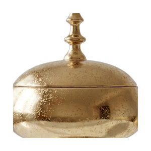 Luxury Gold Candy Jar Elegant Pedestal <b>Serving</b> <b>Dish</b> With Lid Durable, High Quality Metallic Finish For Home Decor And Treats - Product Image 4
