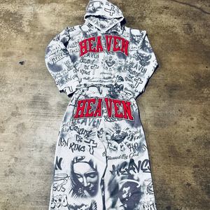 High Quality Unisex Winter Fashion Tracksuit <b>Set</b> Acid Wash Heavyweight Casual Styling Eco-Friendly Reversible Comfortable Fit - Product Image 3