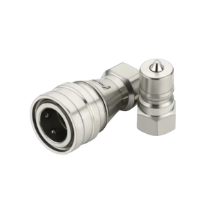 Raccord hydraulique à dégagement rapide en acier inoxydable ISO 7241 B, type bille à clapet, connecteur à mécanisme de verrouillage haute performance - Product Image 3