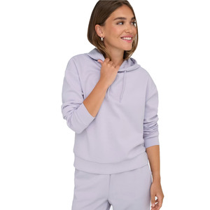 Women's Solid Color Fleece Hoodie With Pockets Casual Autumn Wear Regular Sleeve Knitted Hooded OEM Service - Product Image 1