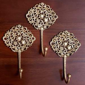Shabby Chic French Vintage <b>Wall</b> <b>Hooks</b> Decorative Antique Gold Coat <b>Key</b> <b>Hooks</b> for Entryway Bedroom Bathroom - Product Image 3