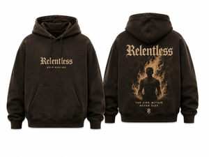 เสื้อฮู้ดดี้ผู้ชาย AcidWash Wholesale Relentless สีดำ ผ้าฝ้ายเฟรนช์เทอร์รี่ พิมพ์ลายด้านหน้าและด้านหลัง สไตล์ลำลอง สำหรับใส่ในฤดูใบไม้ร่วง - Product Image 1