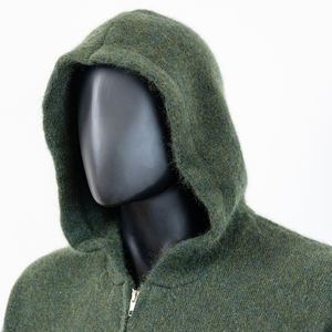 Men's Gray Hooded Zip-Up Sweatshirt Streetwear Style Printed Stars And Logo Design Regular Fit French Terry Cotton Autumn Wear - Product Image 6
