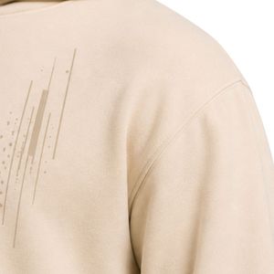 Sweat à capuche personnalisé pour homme en coton molletonné épais, couleur ivoire, style streetwear minimaliste, fabrication OEM sous marque privée - Product Image 6