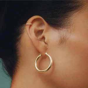 Pendientes de Aro de Oro Amarillo con Diamantes para Mujer, Corte Baguette, Color G, Cultivados en Laboratorio, Clásicos para Uso Diario - Product Image 4
