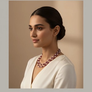 Wholesale 45cm Royale <b>Necklace</b> with Natural <b>Ruby</b> Pyrite Pearl Handcrafted Gemstone Jewelry Featuring Coral As Main Stone - Product Image 2