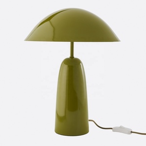 Lámpara de Mesa Metálica Olive Dome con Acabado Brillante, Diseño de Hongo, Construcción de Hierro Resistente, Iluminación Ambiental Suave para una Decoración Elegante - Product Image 3