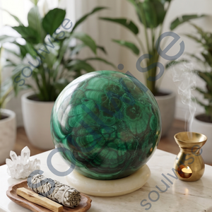Sphère de cristal de malachite naturelle polie, boule verte, type de sculpture tendance, pour la décoration intérieure, le Feng Shui, la méditation, cadeau - Product Image 5