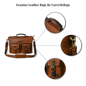 Men's Large-Capacity Professional Use Genuine Leather Business Laptop Bag with Shoulder Strap <b>Computer</b> Cover - Product Image 6