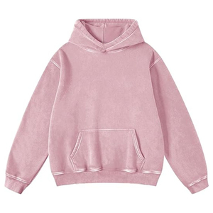 Comprar Sudadera con Capucha Rosa 100% Algodón para Mujer, Diseño Personalizado, Hombros Caídos, Tejido Grueso, Lavado Ácido, Parte Delantera Personalizable - Product Image 5