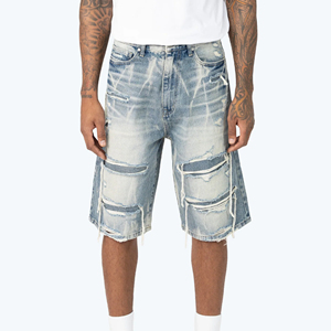 Hot Selling High Street Best Fashion Elastic Waist <b>Men</b> Denim Shorts High Quality Custom Design and Logo Printed <b>Men</b> Denim Short - Product Image 4