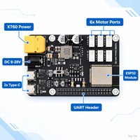 Carte de commande moteur moyeu DDSM400 6 canaux ESP32 2.4G WiFi Type C UART JSON SDK pour robot mobile 4 roues motrices 6 roues motrices