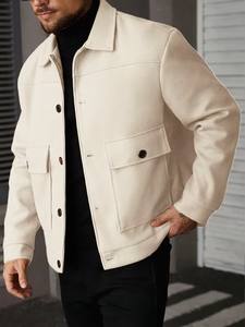 Veste décontractée d'hiver pour homme avec fermeture éclair, motif, lavable en machine, manteau de travail, poche poitrine, semi-formelle, usage quotidien - Product Image 5