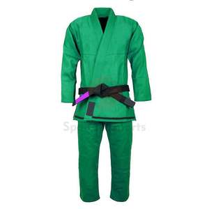 Lote Personalizado # Uniforme de Jiu Jitsu Brasileño 75, 100% Algodón, Tejido Perlado, Verde, Kimono Bjj, Traje Personalizado para Artes Marciales - Product Image 1