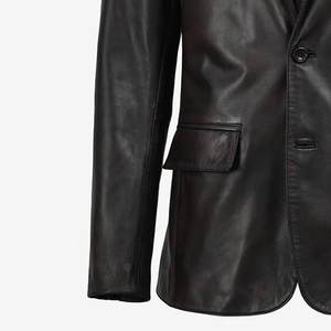 เสื้อแจ็คเก็ตหนังสีดำแบบวินเทจสำหรับผู้ชาย RTS Wholesales พร้อมโลโก้สั่งทำพิเศษ เสื้อแจ็คเก็ตผู้ชายคุณภาพสูงสำหรับฤดูหนาว สไตล์ไฮสตรีท - Product Image 5