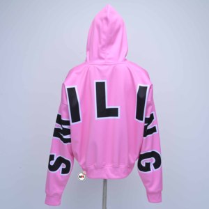 เสื้อฮู้ดผู้หญิงสีชมพู ผ้าฟลีซ สวมใส่สบาย ความยาวสั้น สีพื้น โลโก้ด้านหลัง ไซส์ใหญ่ เสื้อฮู้ดผู้หญิงสำหรับใส่ในฤดูใบไม้ร่วง - Product Image 2