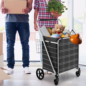 Carrello Pieghevole Impermeabile con Ruote e Cestino, Pratico Trolley Mobile per lo Shopping - Product Image 6