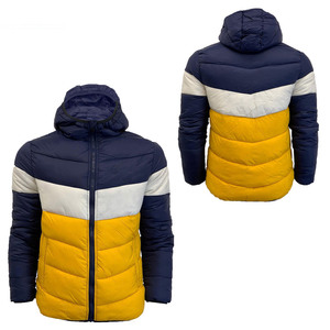 Doudoune à capuche décontractée en polyester, design color block, coupe-vent, manteau d'hiver, coupe régulière, style doudoune matelassée - Product Image 5