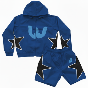 Conjunto de verano personalizado con capucha, corte regular, nailon ligero, estampado con bloques de color, logotipo bordado, resistente al viento y al agua. - Product Image 6