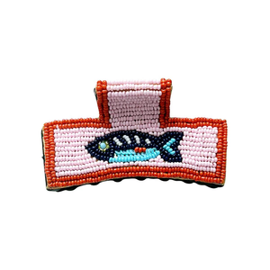 Accesorio para el Cabello con Cuentas de Vidrio Hechas a Mano de la Mejor Calidad, Pasador Hecho a Mano para Mujeres y Niñas, Material de Tela de la India - Product Image 4