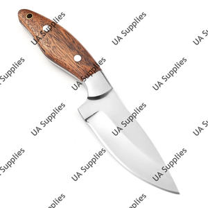 Couteau Skinner EDC de camping en plein air sur mesure en acier inoxydable à pointe tombante, manche en bois de rose, tranchant comme un rasoir, qualité industrielle, avec étui, faibles MOQ - Product Image 2