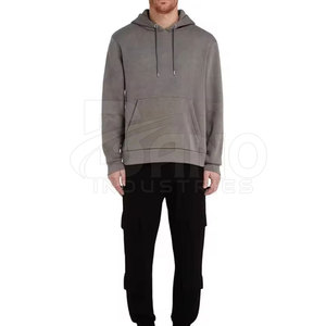 Nouveaux sweats à capuche délavés à l'acide, 100 % coton, doublure polaire, écologiques, séchage rapide, vêtements d'hiver, logo personnalisé pour hommes - Product Image 6