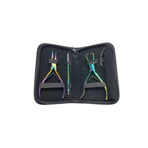 Kit professionnel d'extensions capillaires en acier inoxydable avec outils et accessoires de coiffure, pinces à extensions, outil à boucles, aiguille à crochet - Product Image 4