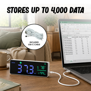 เครื่องวัดระดับเสียงดิจิตอล 3-in-1 พร้อมบันทึกข้อมูล 4,000 รายการ รูปแบบ CSV ช่วงการวัด 30~130dB ระบบ A-Weighting สำหรับสำนักงานและบ้าน - Product Image 4
