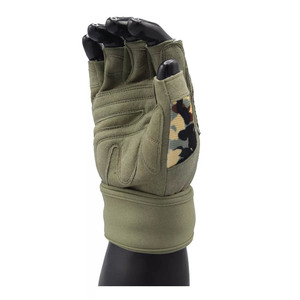 Gants de musculation robustes en néoprène camouflage respirant avec bandes de compression étendues pour les poignets – Entraînement de force professionnel - Product Image 4