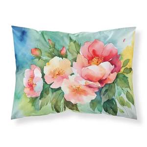 ปลอกหมอนอิงตกแต่งลายศิลปะสีกุหลาบสีน้ำ Georgia Cherokee น้ำหนักเบาและนุ่มมากดูแลง่ายขนาดมาตรฐาน - Product Image 1