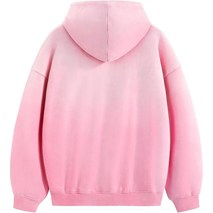 Sweat-shirt rose à capuche avec poche avant, coupe classique, unisexe, style décontracté, style automne, 100% coton, tricoté en French Terry - Product Image 2