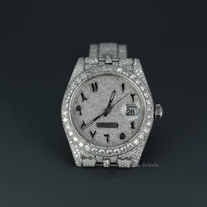 Reloj de pulsera automático de lujo de 41mm de acero inoxidable para hombre de alta calidad, diseño antiguo de Hip Hop, Moissanite Diamond Glass Dial analógico - Product Image 1