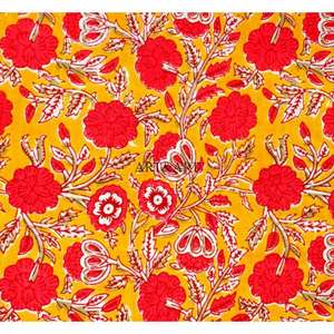 Tela de algodón con estampado floral a mano, tela textil para el hogar, algodón puro suave de secado rápido, tela de algodón de diseño natural por yarda - Product Image 4