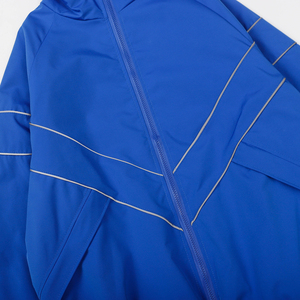 Blouson Bomber à Capuche Personnalisé avec Passepoil Réfléchissant pour Homme, Imperméable en Polyester, Coupe-Vent, Style Urbain, OEM ODM - Product Image 3