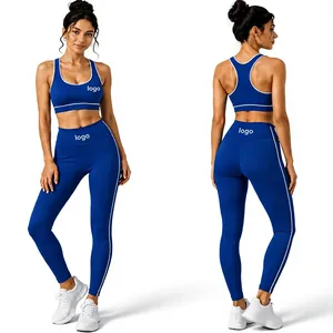 Ensemble de yoga 2 pièces en Spandex et Nylon respirant, ensemble de yoga 3 pièces en Spandex et Nylon, ensemble de yoga écologique en Spandex taille mi-haute - Product Image 2