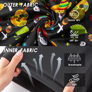 Shorts de bain décontractés pour hommes à imprimé Jour des Morts, séchage rapide, taille à cordon de serrage, vente en gros - Product Image 5