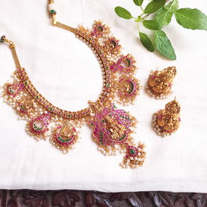 Guttapusalu Pearl Gold-Plated <b>Bridal</b> <b>Jewelry</b> <b>Set</b>-Luxury Designer Haram - Product Image 2