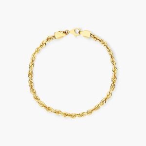 Solid <b>Rope</b> Chain <b>Bracelet</b> In Yellow Gold - Product Image 1