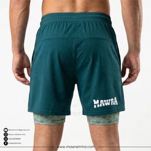 Men’s Gym Training Shorts 2-in-1 MMA Fight Shorts with Compression Layer Lightweight Breathable Fitness Running Shorts - Product Image 2