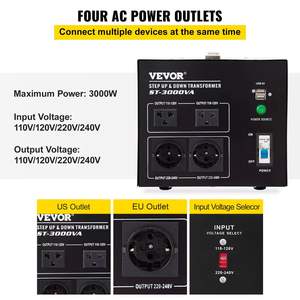 3000W 240V-110V 110V-240V convertitore trasformatore di potenza US-UK Step up Down Voltage per un uso conveniente - Product Image 3